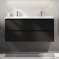 Waschtischunterschrank mit Waschbecken HELSINKI 120 cm schwarz