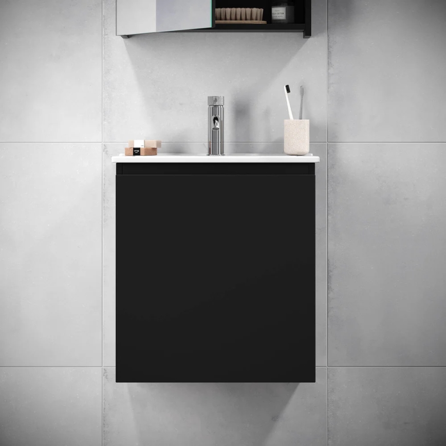 Waschtischunterschrank mit Waschbecken HENRY, 51 cm, schwarz