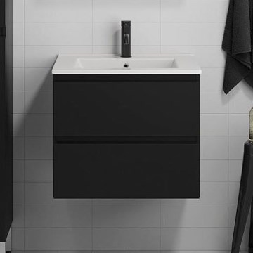 Waschtischunterschrank mit Waschbecken HENRY 61 cm, schwarz