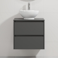 Waschtischunterschrank mit Waschbecken TRONDHEIM/DRAMMEN 60x57x46 cm Anthrazit/Weiß