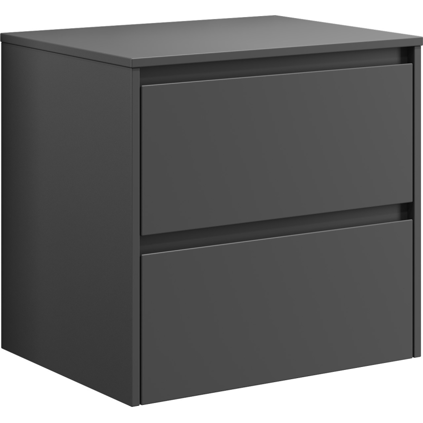 Waschtischunterschrank mit Waschbecken TRONDHEIM/DRAMMEN 60x57x46 cm Anthrazit/Weiß