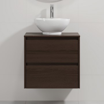 Waschtischunterschrank mit Waschbecken TRONDHEIM/DRAMMEN 60x57x46 cm Nussbaum/Weiß
