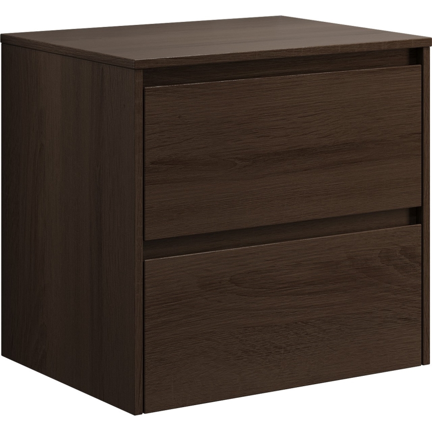 Waschtischunterschrank mit Waschbecken TRONDHEIM/DRAMMEN 60x57x46 cm Nussbaum/Weiß