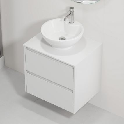 Waschtischunterschrank mit Waschbecken TRONDHEIM/DRAMMEN 60x57x46 cm weiß