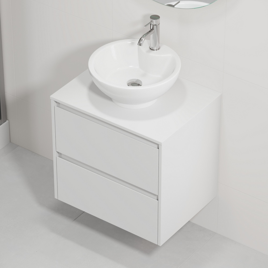 Waschtischunterschrank mit Waschbecken TRONDHEIM/DRAMMEN 60x57x46 cm weiß
