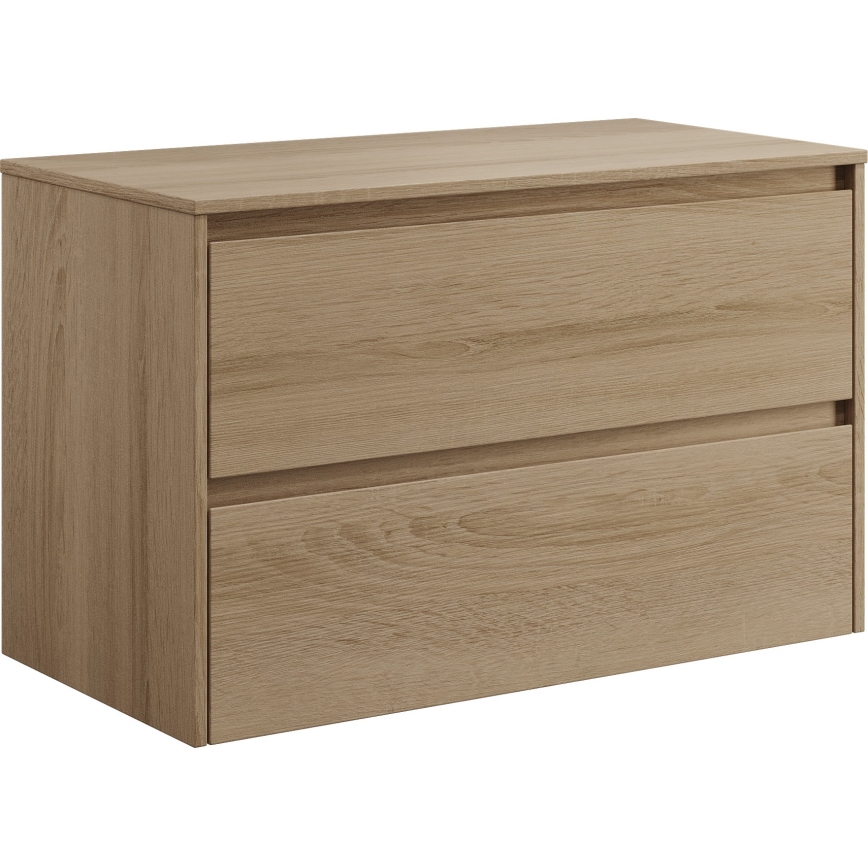 Waschtischunterschrank mit Waschbecken TRONDHEIM/DRAMMEN 90x57x46 cm Eiche/weiß