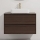 Waschtischunterschrank mit Waschbecken TRONDHEIM/LJORDAL 90x57x46 cm Nussbaum/Weiß