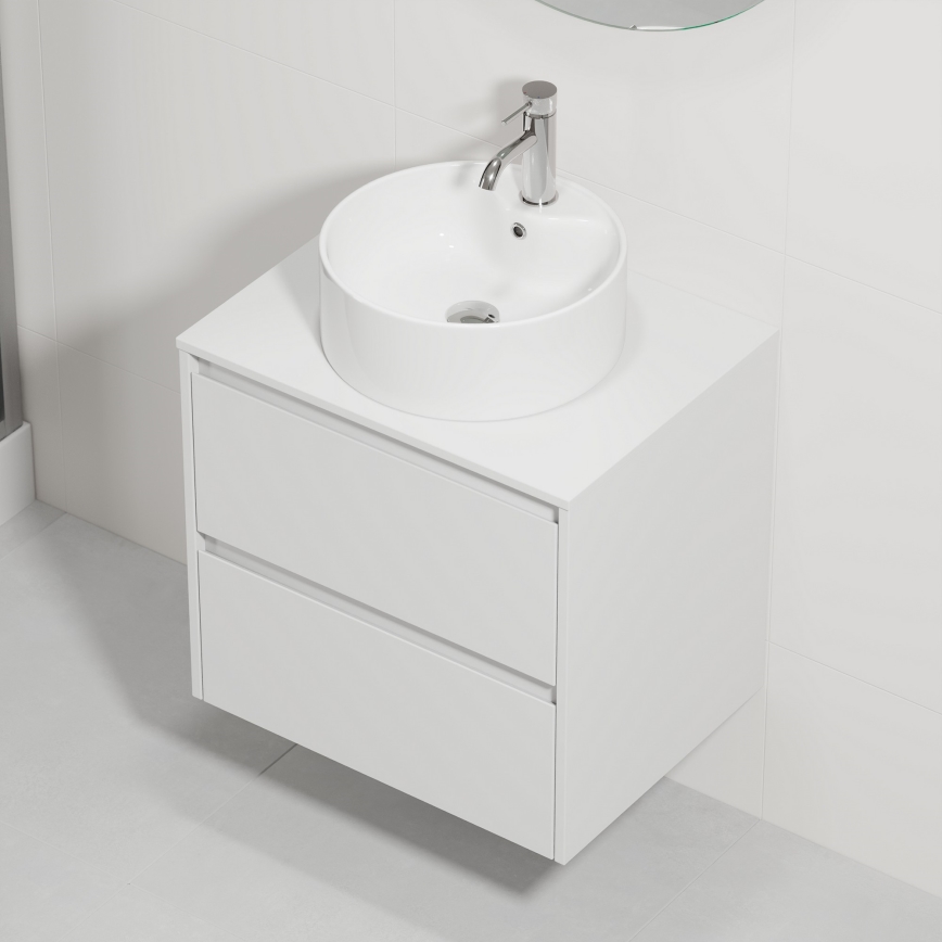 Waschtischunterschrank mit Waschbecken TRONDHEIM/VIKEDAL 60x57x46 cm weiß