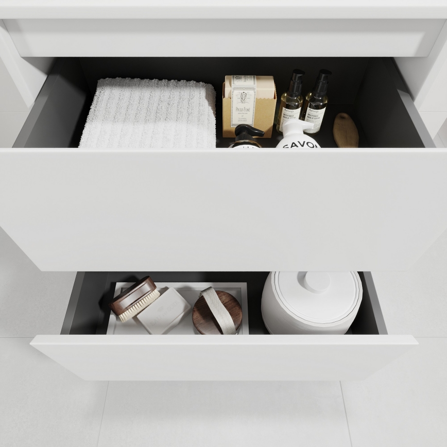 Waschtischunterschrank mit Waschbecken TRONDHEIM/VIKEDAL 60x57x46 cm weiß