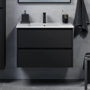 Waschtischunterschrank MOLDE 80x55x46 cm schwarz