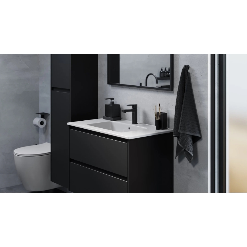 Waschtischunterschrank MOLDE 80x55x46 cm schwarz