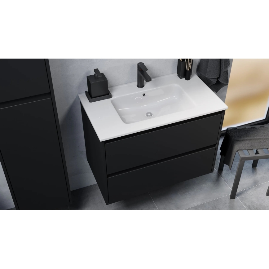 Waschtischunterschrank MOLDE 80x55x46 cm schwarz