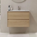 Waschtischunterschrank MOLDE mit Waschbecken 80x55x46 cm Eiche