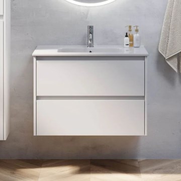 Waschtischunterschrank MOLDE mit Waschbecken, 80x55x46 cm, weiß