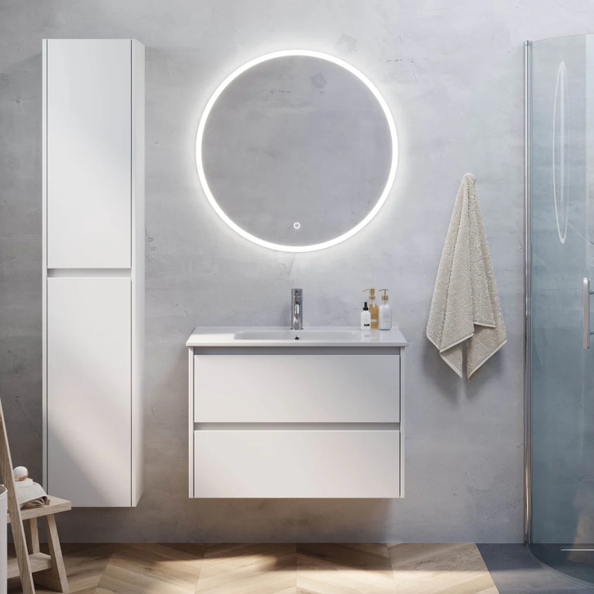Waschtischunterschrank MOLDE mit Waschbecken, 80x55x46 cm, weiß