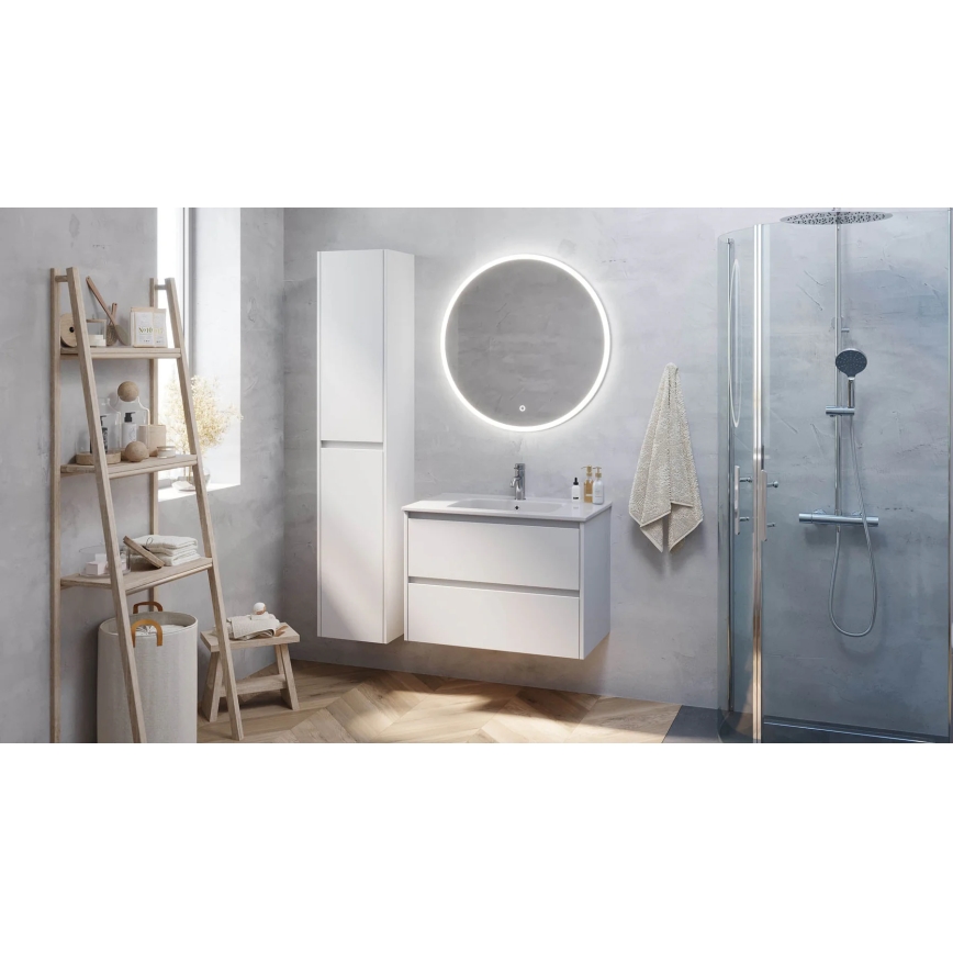 Waschtischunterschrank MOLDE mit Waschbecken, 80x55x46 cm, weiß