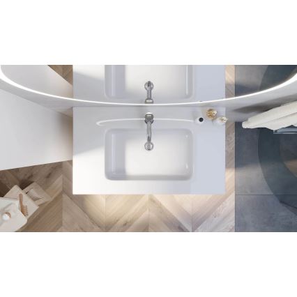 Waschtischunterschrank MOLDE mit Waschbecken, 80x55x46 cm, weiß