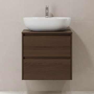 Waschtischunterschrank TRONDHEIM für Waschbecken 60×57×46 cm, Nussbaum
