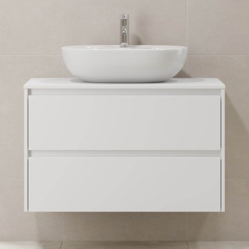 Waschtischunterschrank TRONDHEIM für Waschbecken, 90 × 57 × 46 cm, weiß