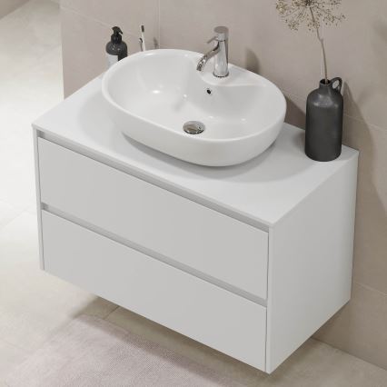 Waschtischunterschrank TRONDHEIM für Waschbecken 90x57x46 cm weiß