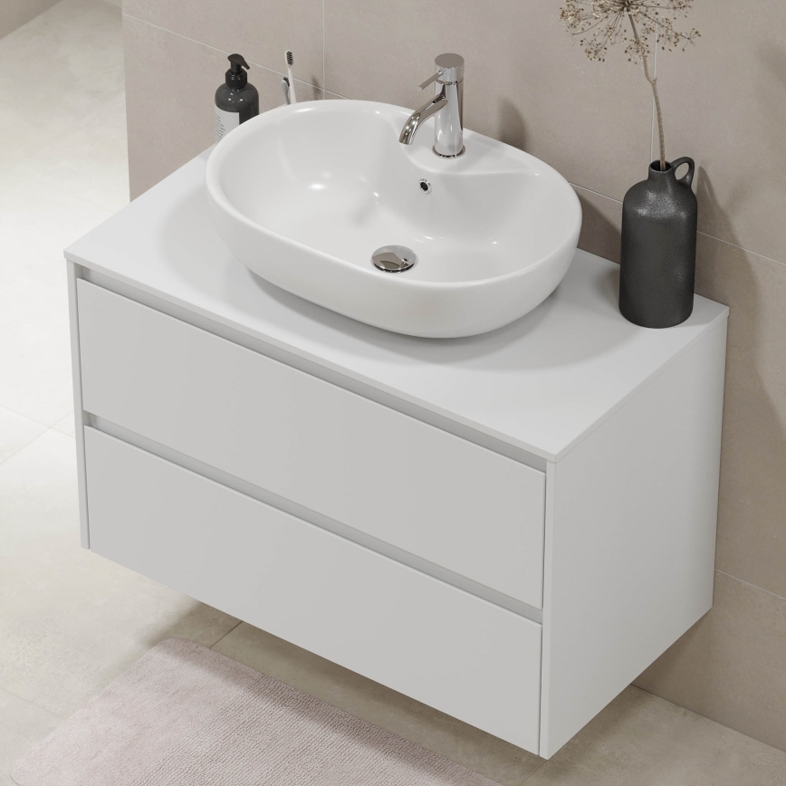 Waschtischunterschrank TRONDHEIM für Waschbecken 90x57x46 cm weiß