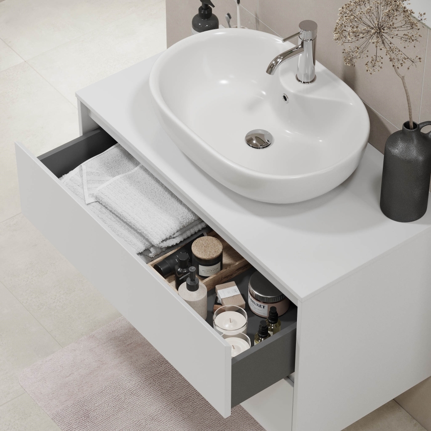 Waschtischunterschrank TRONDHEIM für Waschbecken 90x57x46 cm weiß