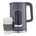 Wasserkocher mit LCD-Anzeige 1,7 l 2200W/230V grau + Reisetasse 450 ml