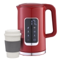 Wasserkocher mit LCD-Anzeige 1,7 l 2200W/230V rot + Reisetasse 450 ml