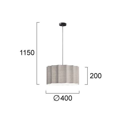 WAVY Hängeleuchte mit Kabelaufhängung 1xE27/14W/230V grau