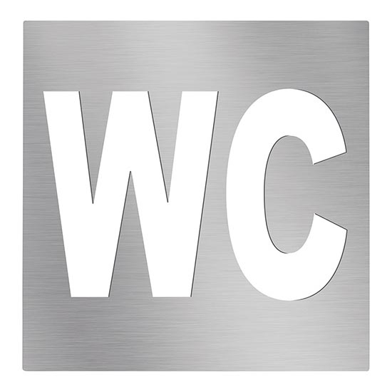 WC-Symbol 12×12 cm, Edelstahl/silber
