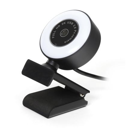 Webcam 2K mit dimmbarer LED-Beleuchtung