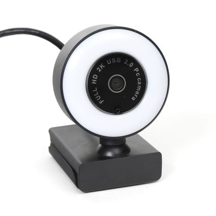 Webcam 2K mit dimmbarer LED-Beleuchtung