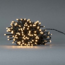 Weihnachtliche LED-Outdoor-Lichterkette 192xLED/7 Funktionen/3xAA 14,9m IP44 warmweiß