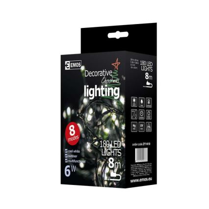Emos ZY1410 - Weihnachtliche Lichterkette IP44 3m 180xLED