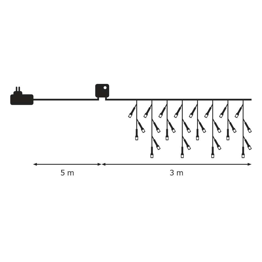 Emos ZY1410 - Weihnachtliche Lichterkette IP44 3m 180xLED