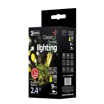 Emos ZY0801T - Weihnachtliche Lichterkette IP44 4m 40xLED