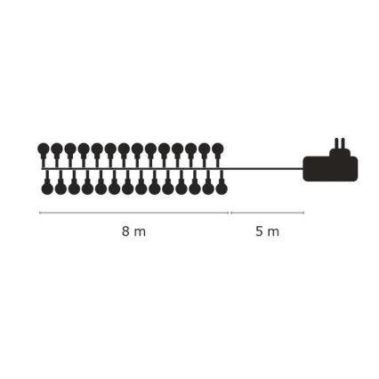 Emos ZY0902T - Weihnachtliche Lichterkette IP44 8m 80xLED