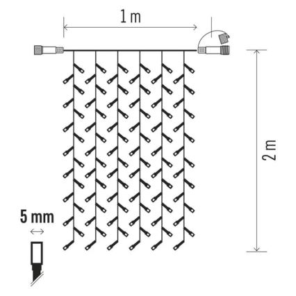 Weihnachtlicher LED-Outdoor-Lichtervorhang 100xLED 2m IP44 kaltweiß