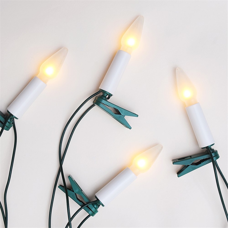 Weihnachtskette FELICIA 16xE10/14V/230V weiß