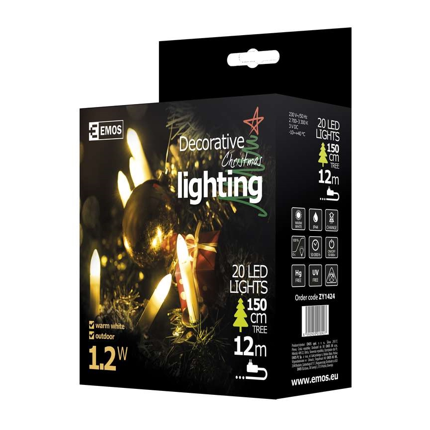 Emos ZY1424 - Weihnachtsdeko IP44 7m 20xLED