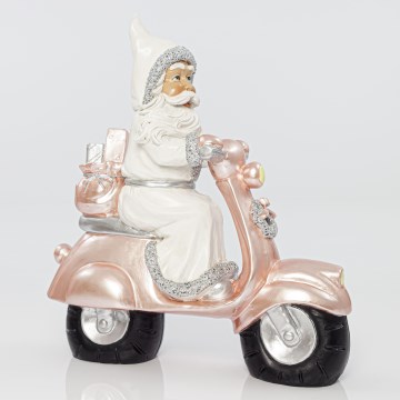 Weihnachtsdekoration 33 cm Weihnachtsmann mit Motorrad