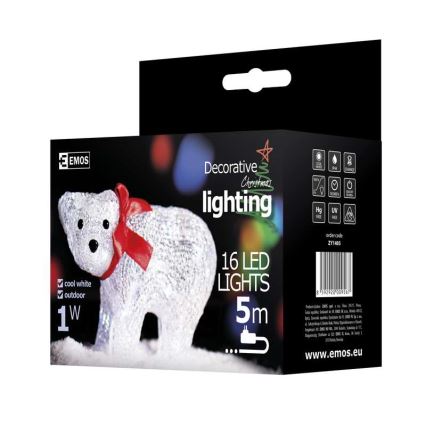 Emos ZY1405 - Weihnachtsdeko Bär IP44 16xLED