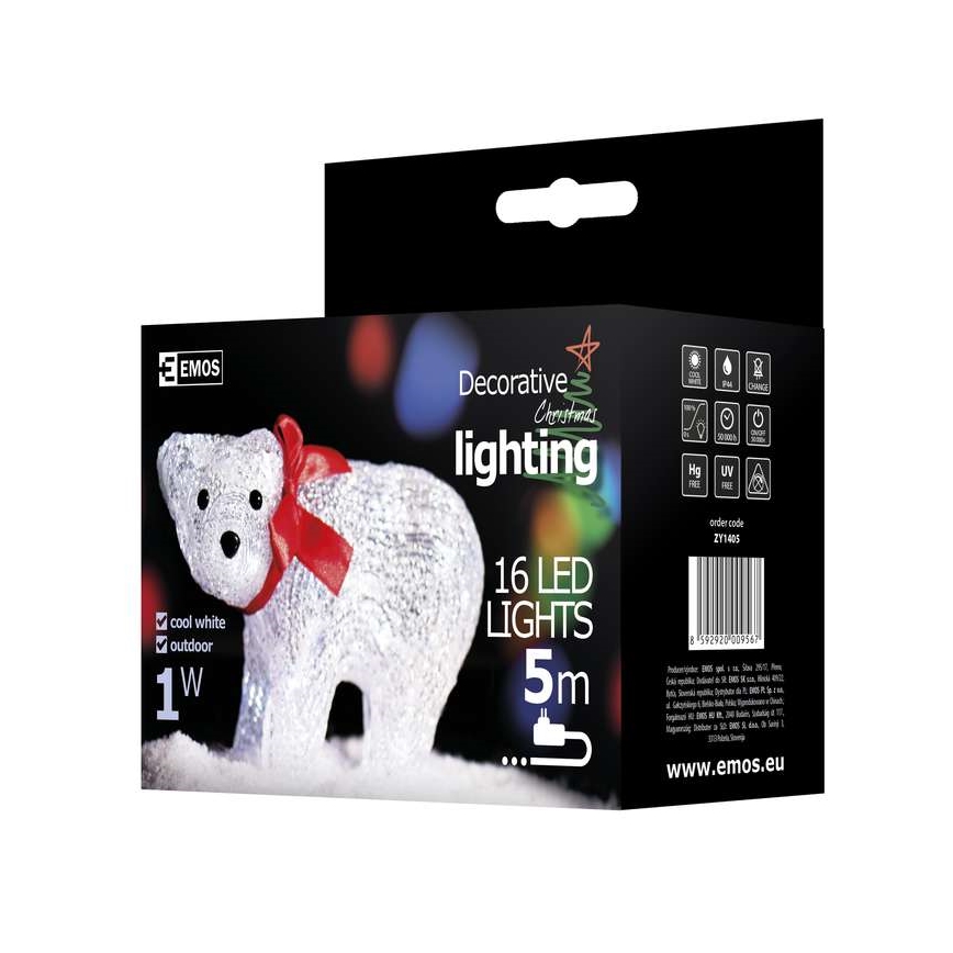 Emos ZY1405 - Weihnachtsdeko Bär IP44 16xLED