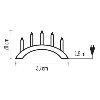 Weihnachtskerzenständer 5xE10/15W/230V grau