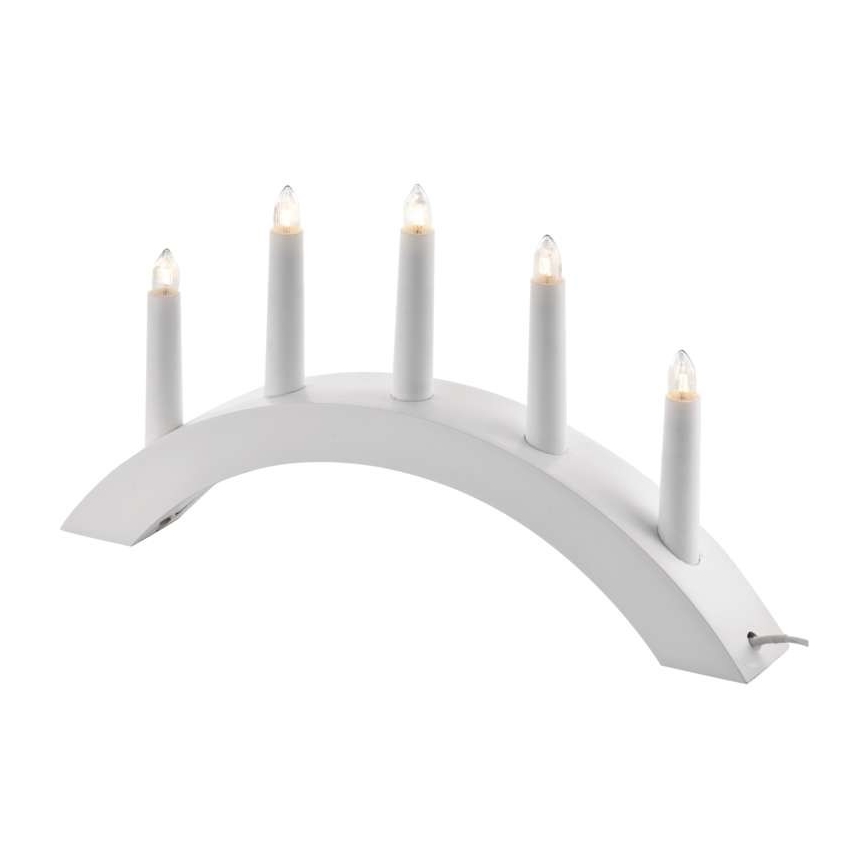 Weihnachtskerzenständer 5xE10/15W/230V weiß