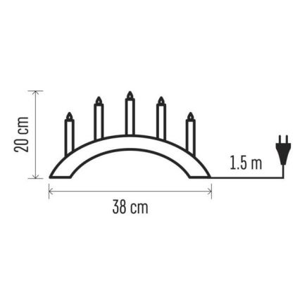 Weihnachtskerzenständer 5xE10/15W/230V weiß