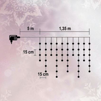 Weihnachtskette 50xLED 6,35m kaltweiß