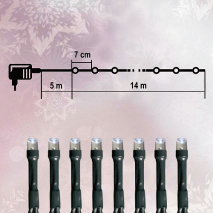 Weihnachtskette - außen 200xLED/230V