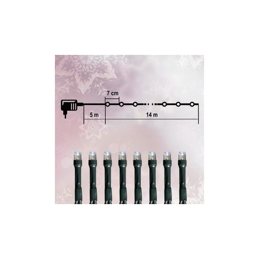 Weihnachtskette - außen 200xLED/230V