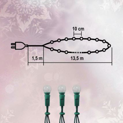 Weihnachtskette für Außenbereich 35m 500xLED/230V kaltweiß IP44